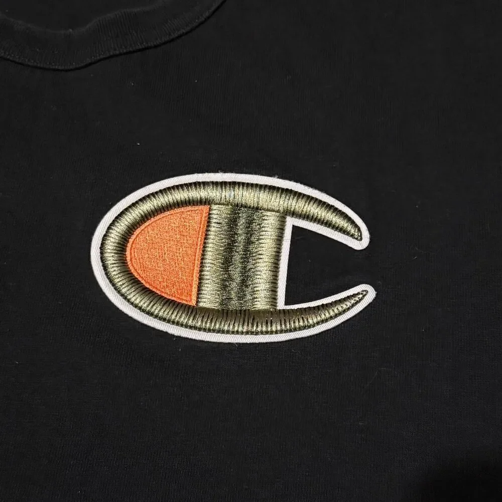 Champion Thread Logo T-Shirt Tee Black XLarge - Picture 2 of 6